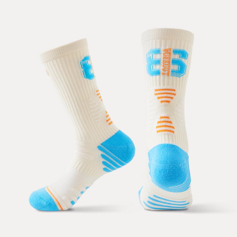 6 Pairs of Men's Thick Towel Bottom Running Basketball High Socks