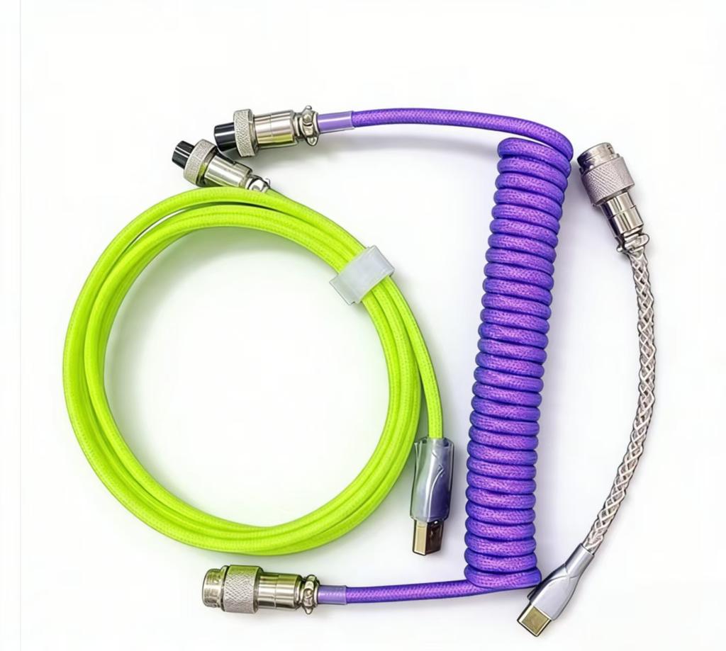 Flexible Spring Type-C Cable, 124 Standard Copper, 5V/1.5A, Durable Mesh Jacket, for Electronics Retailers