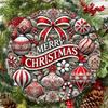 Christmas Metal Sign for Garden Decoration Holiday Round Plaque