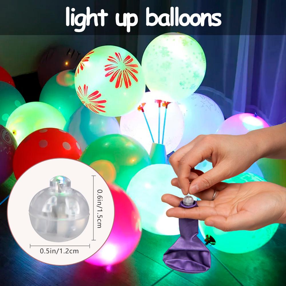 100 Pcs/lot Round Colorful Led Lights Flash Luminous Lamps Tumbler Light for Balloon Lantern Christmas Wedding Party