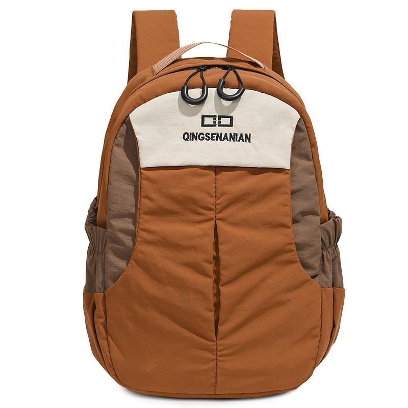 Schoolbag college backpack new outdoor leisure backpack simple color matching travel lightweight mountaineering backpack