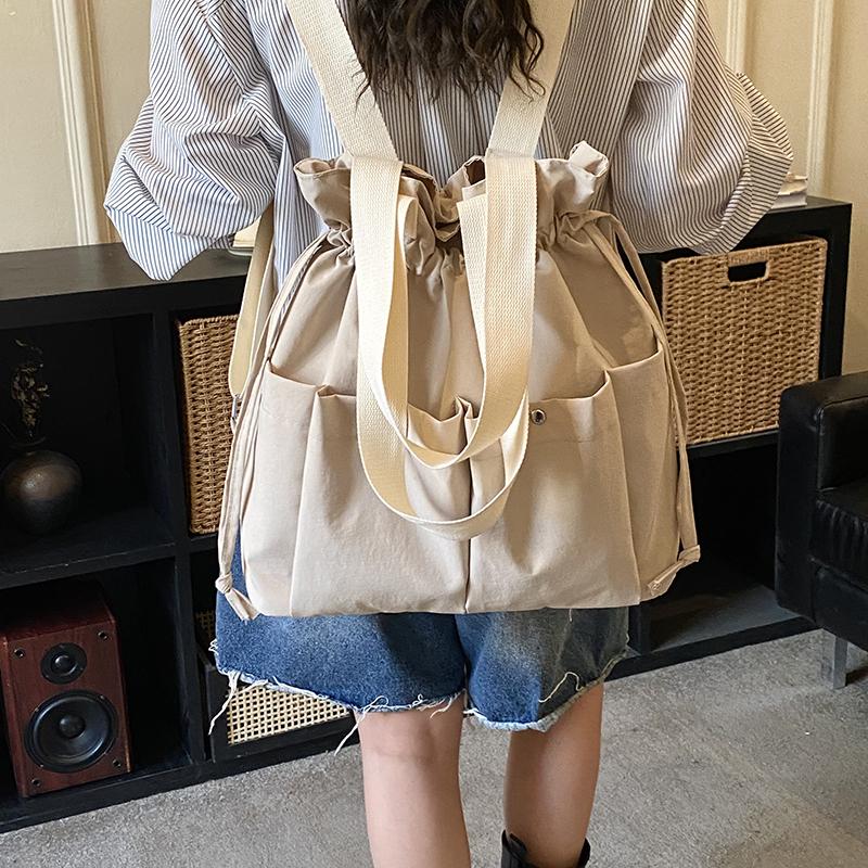 Women's Pleated Multi-Function Backpack Lightweight Large Capacity Tote Shoulder Bag