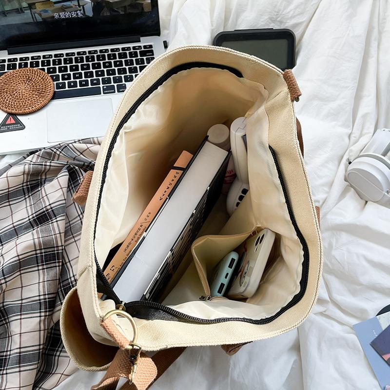 Minimalistická studentka Velkokapacitní dojíždění Horizontální plátěná Přenosná taška na jedno rameno Diagonální Kříž