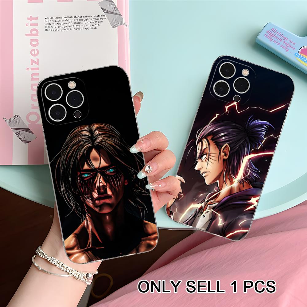 AOT Eren Yeager Clear TPU Mobile Case for iPhone 17 16 15 14 13 12 11 X XR XS Air Pro Max Plus Mini Colorful Cover