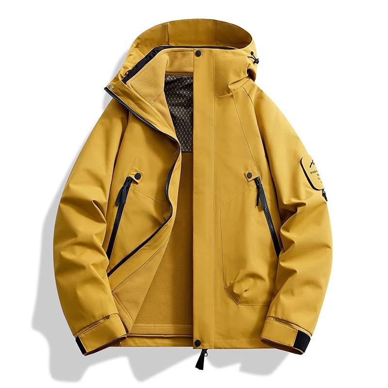 2025 Women's Windproof Fleece-Lined Detachable 3-in-1 Short Shell Jacket for Autumn & Winter Mountaineering