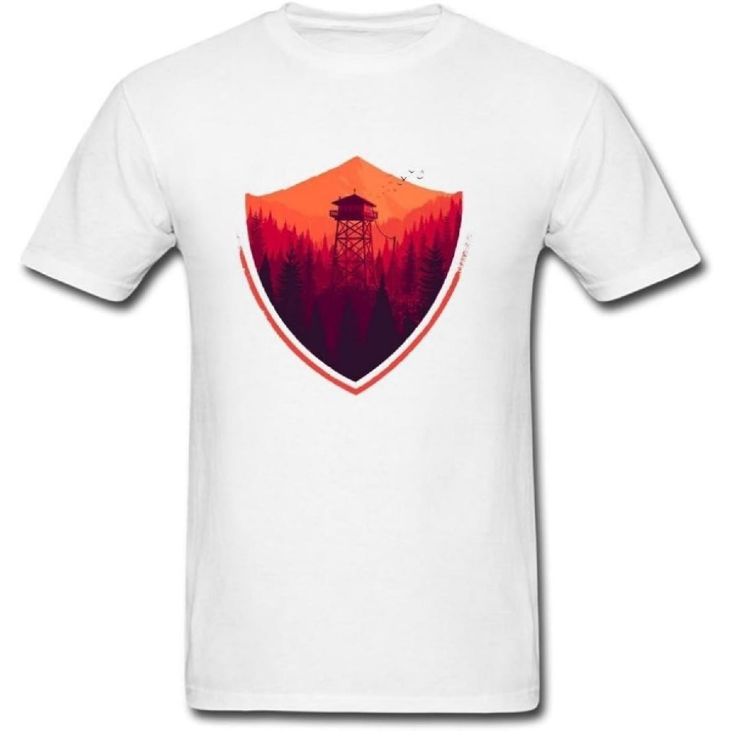 SUNRAIN Men s Firewatch Logo T Shirt S XXXXXL белый
