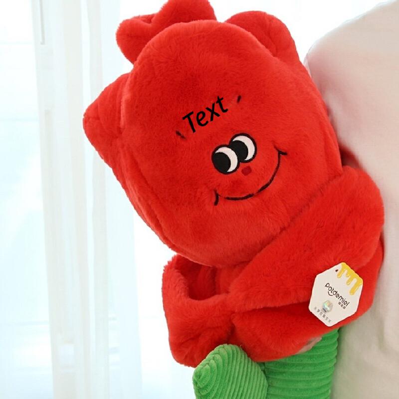 Potdemiel Cute Cartoon Face Plush Rose Plush Toy Valentine'S Day Romantic Gift Chinese Valentine'S Day Gift