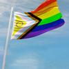 Bandiera Progress Pride Doppia Cucitura Bandiera Gay Pride Premium Inclusiva Nuova Bandiera Arcobaleno Progress 60 X 90cm - Stampa Double-Sided Tessuto Liscio Supporta P