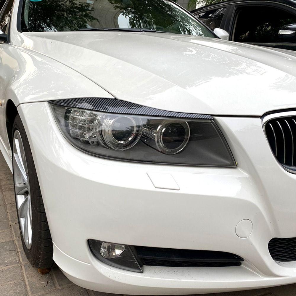 Gloss Black Headlight Eyebrows Headlamp Hood Stickers for BMW 3 Series E90 E91 2005-2012