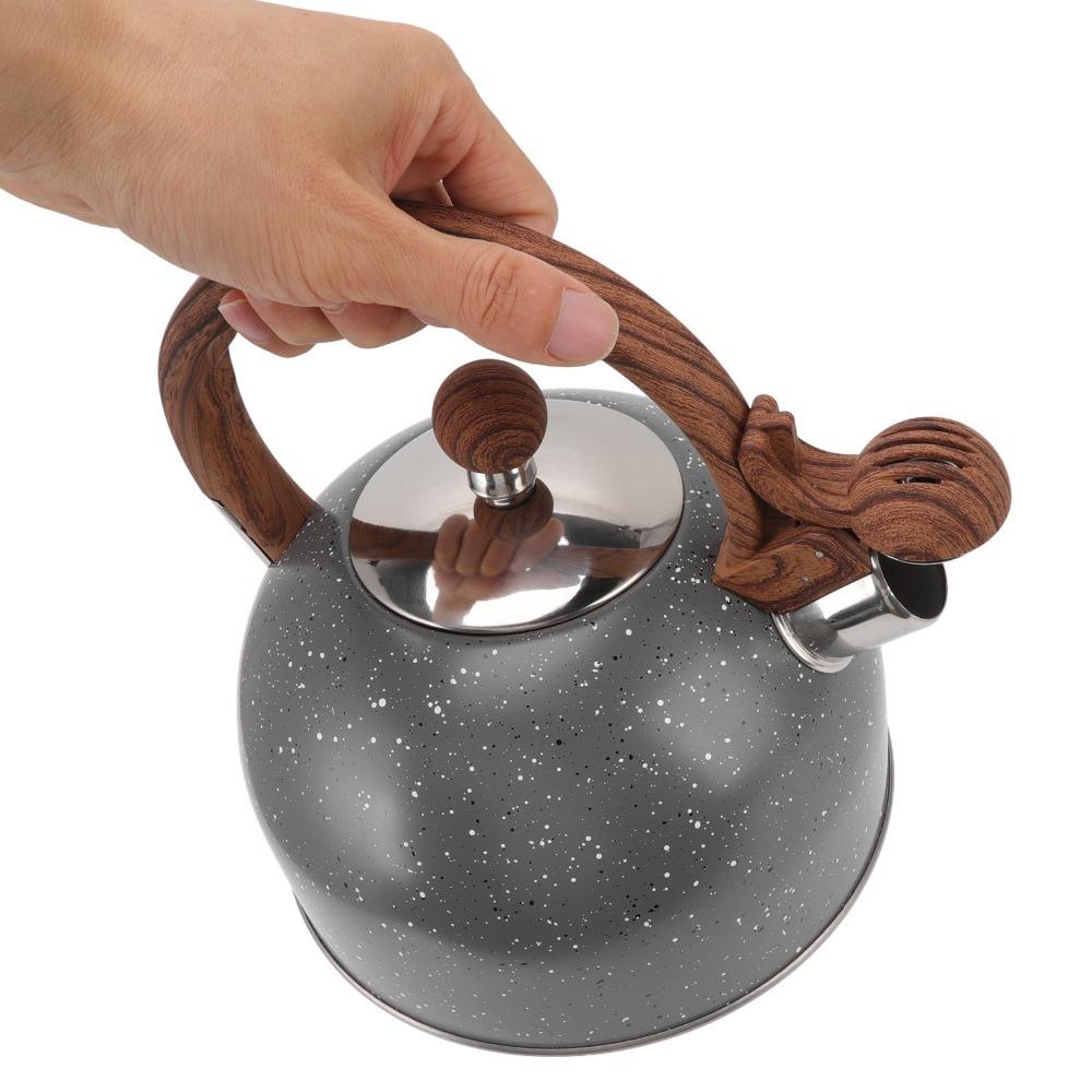 2.5L Capacity Whistling Kettle Wooden Anti Heat Handle Whistling Tea Kettle  Water Boiling чёрный
