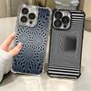 Optische Täuschung Print Weiche Handyhülle Für iPhone 15 16 17 Air 14 Pro Max 16E Plus 13 12 Mini Galvanisiert Anti-Fall Fundas