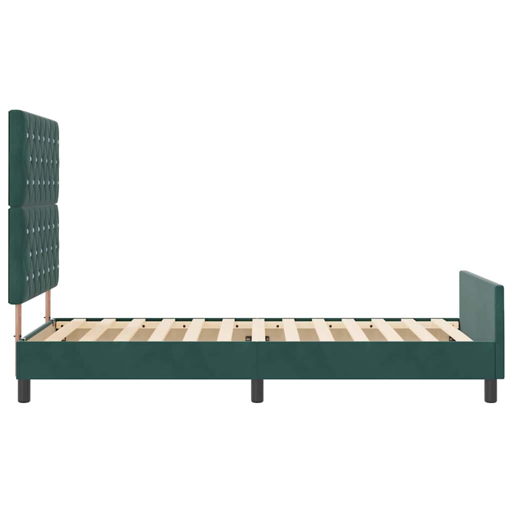 Box Spring Bed with Headboard Dark Green 90 x 200 cm Velvet