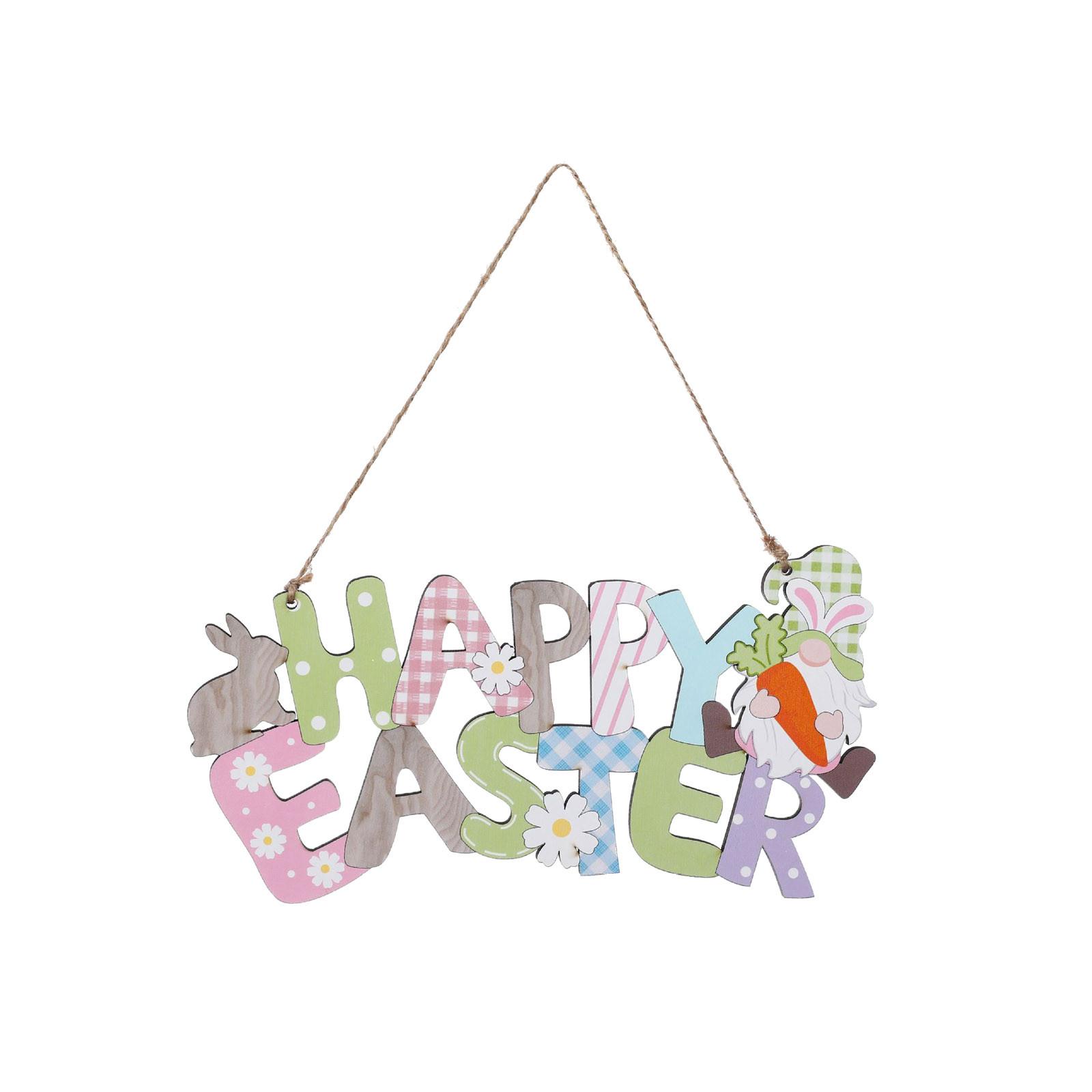 

Пасхальная дверная табличка Деревянный кулон Счастливая Пасха Дверная табличка с английской буквой