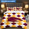 3PCS Brisbane Broncos Bedding Set 2D Printing (Includes 1 Duvet Cover + 2 Pillowcases Coreless), Bedroom decor,Fan gift