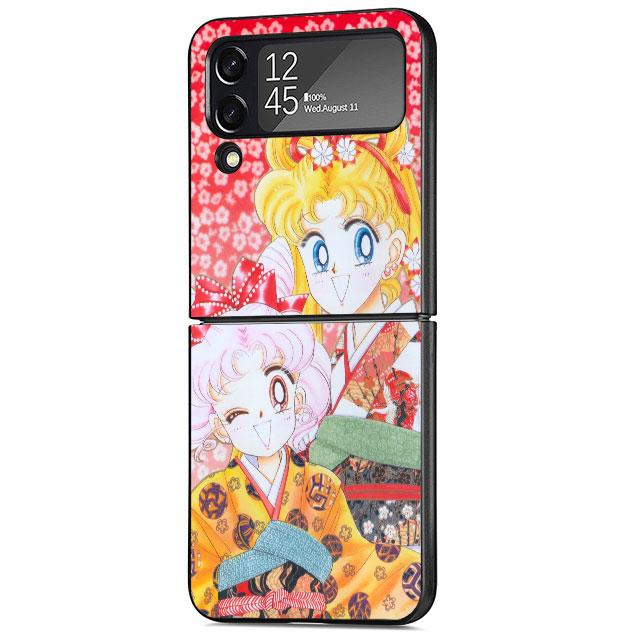 Harte PC-Schutzhülle für Samsung Galaxy ZFlip3 Z Flip 4 ZFlip Z Flip 3 5G ZFlip4 zflip S-Sailors Girl M-Moons Print Schutz