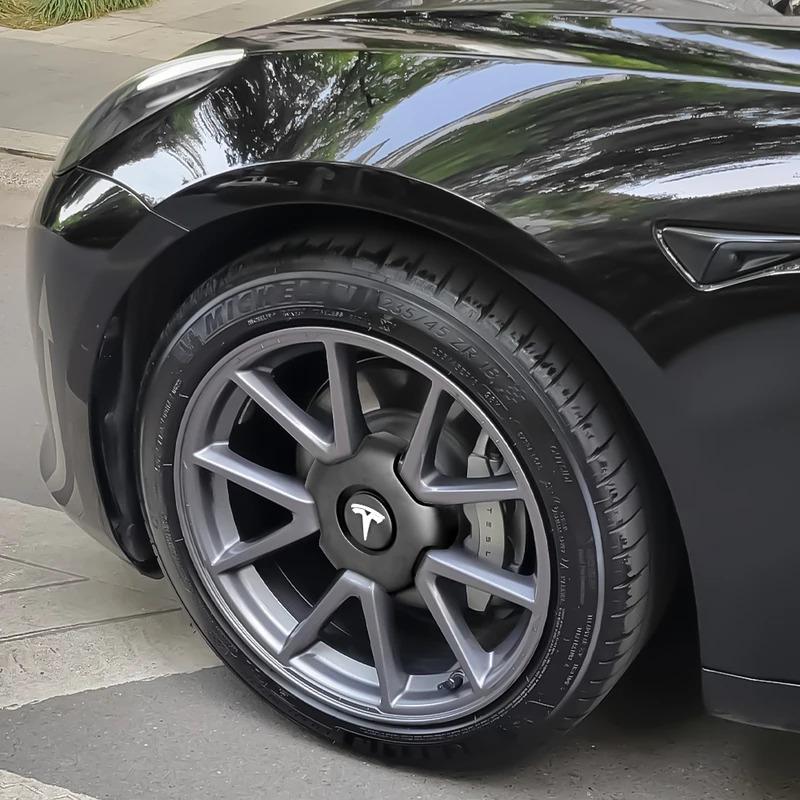 4 st/180 mm Bilhjulnavskåpa Emblem Bilnavkapslar Tillbehör För Tesla För Tesla Model 3 2017 2018 2019 2020 2021 2022 2023