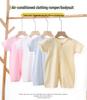 Newborn Cotton Short Sleeve Summer Romper: Open-Front Bodysuit for Boys & Girls