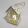 Multicolored LED Light Up Wooden Christmas Cabin Ornament for Tree Decorating Party Homes Decoration