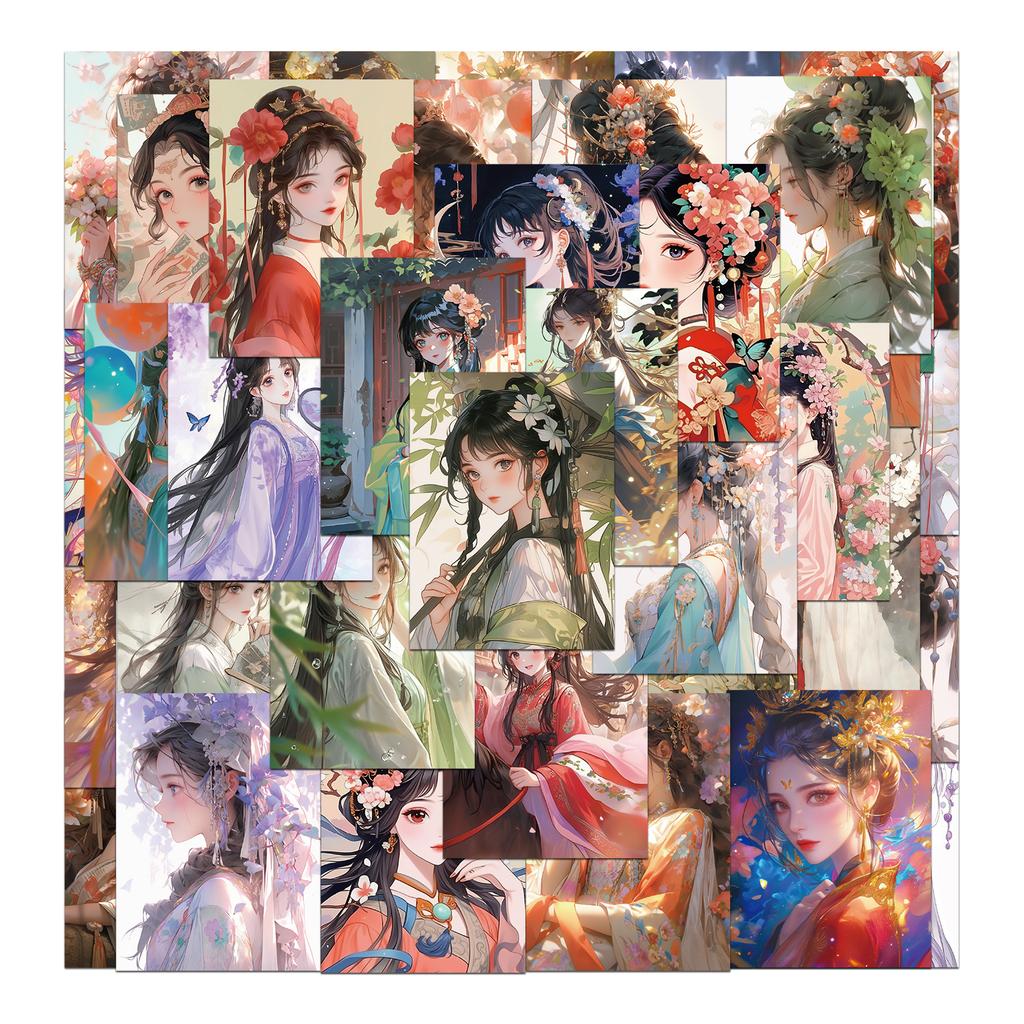 50PCS Oriental Sticker Classical Account Phone Case Laptop Luggage Water Cup Waterproof Stickers