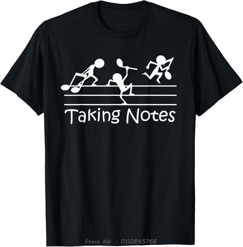 Camiseta Oversized Musical Tirando Notas Amantes de Música Roupas Masculinas Vintage Professores Fitness Camiseta Customizada Camiseta de Algodão