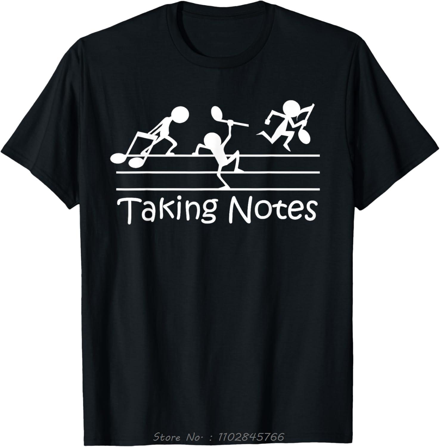 Musical Oversized Tshirt Taking Notes Music Lovers Mens Clothing Vintage Teachers Fitness T Shirt Custom Camiseta Cotton Tshirt S