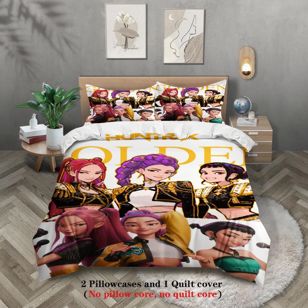 Rumi Lovci Démonů K-pop Dívky Kluci Skupina Tištěný Bez výplně Povlak na Peřinu Více Velikostí Ložnice Kolej Dovolená Dekorace Lůžkovin