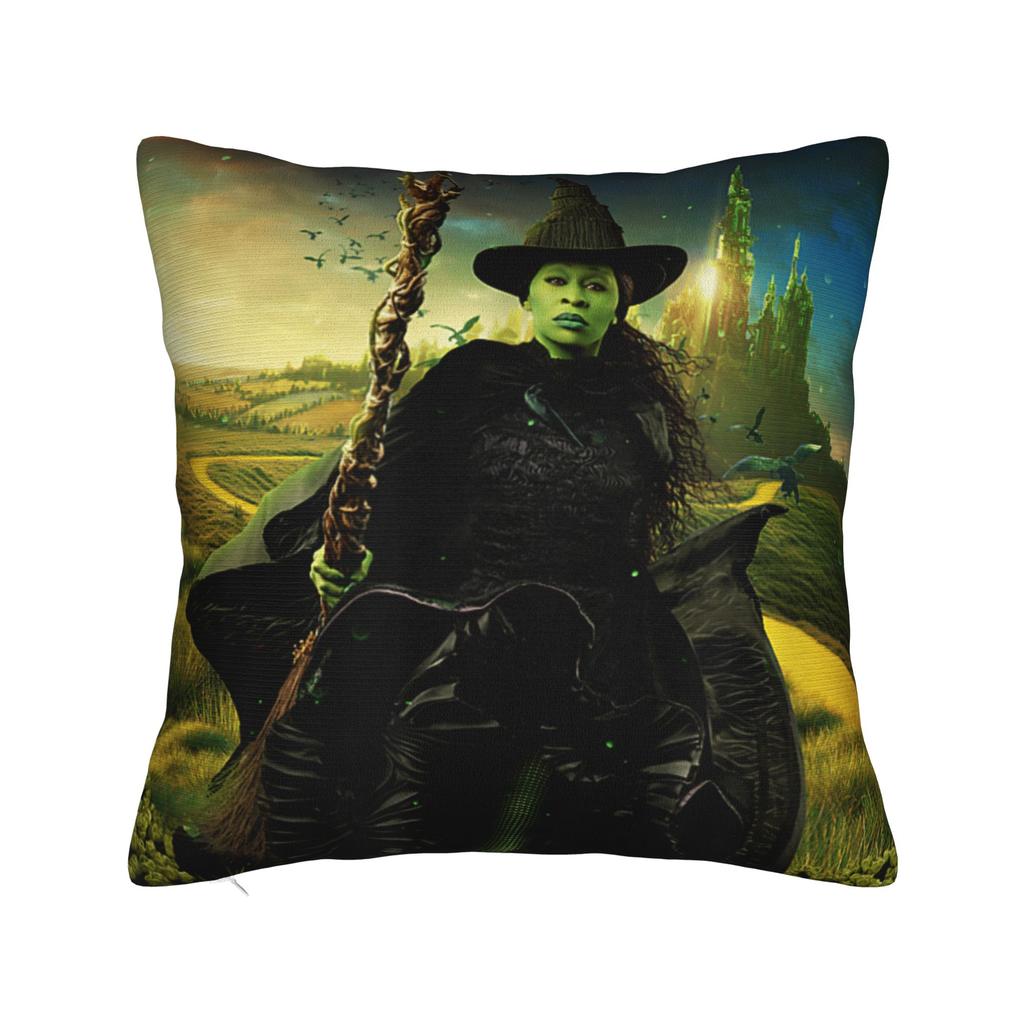 Printed Wicked Elphaba & Glinda Tonal Pillowcase Polyester Cushion Cover Decorations Witch Throw Pillow Case Cover Home Zippered