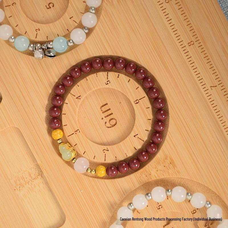 Solid Wood Jewelry Design & Storage Board for DIY Beading with Measuring Scale