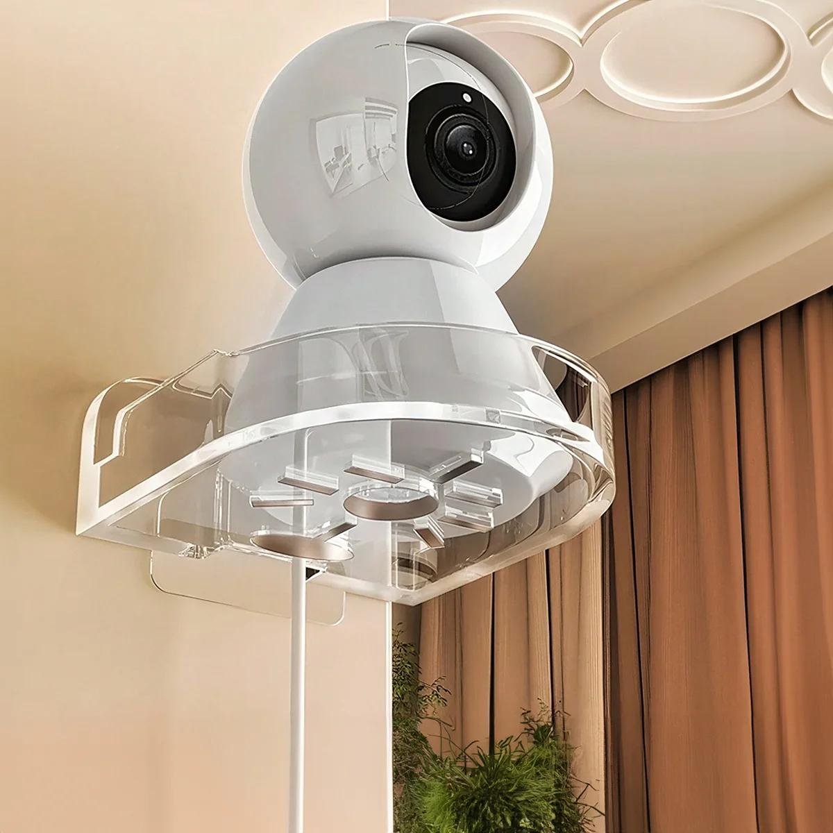 

1PC Universal Non-Drilling Wall Mount for CCTV Camera - Durable and Space-Saving Storage Holder білий