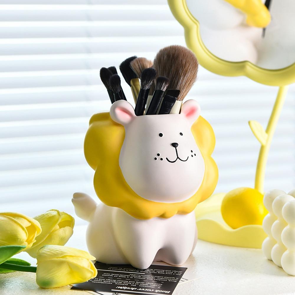 Cream Style Pencil Storage Box Ornament Stationery Organizer Cartoon Pen Holder  Home Office