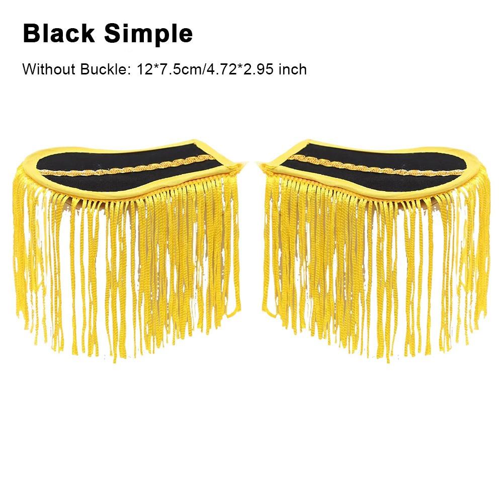 1Pair Multipurpose Shoulder Pad Epaulettes Colorful With Buckle Tassel Fringe Epaulets Brooch Board Jackets Overcoats Epaulett