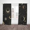 2Pcs Moon Stars - Printed Curtains, Polyester Material, Bedroom Curtains, Living Room Decor, Home Decor