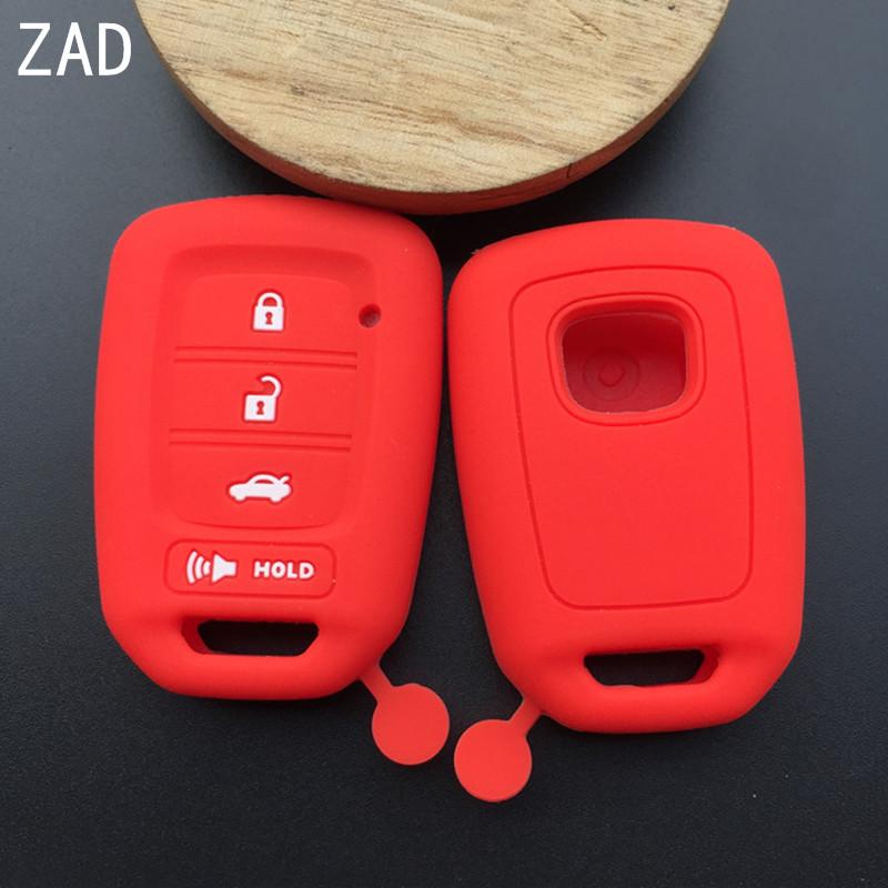 

ZAD silicone rubber car key fob cover case shell cap for Honda accord CIVIC CRV jazz HR-V HRV 2013 2014 2015 2016 remote key красный
