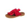 Slippers wish summer new outer cover sandals flat bow women's shoes