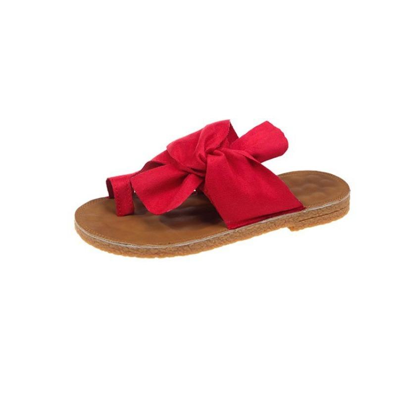 Slippers wish summer new outer cover sandals flat bow women's shoes