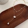 Fashion Imitation Pearl Rhinestone Necklace Stainless Steel Extra Long Drawstring Snake Tassel Metal Chain Women's Jewelry Gifts