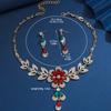 3-teiliges Damenmode Blumen-Serie Halskette Ohrringe Zirkon Set Geeignet für Hochzeit, Party, Festival Geschenke
