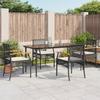 5-Cz. Gartenmöbel-Set mit Kissen, Schwarz, Polyrattan