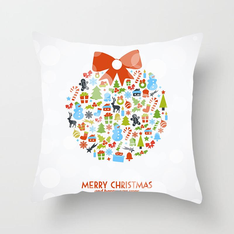 Santa Claus Christmas Tree Pillow Cover Cushion Cover Home Soft Decor