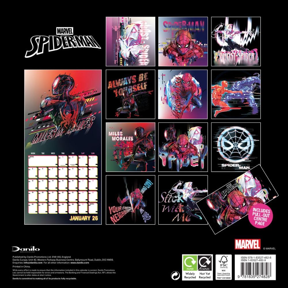 Spider-Man 2026 Square Wall Calendar