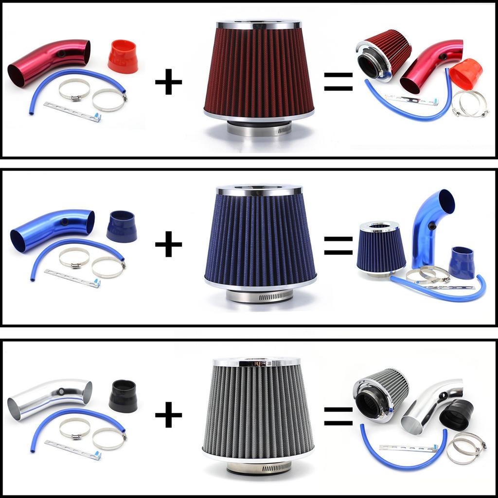 76mm 3inches Car Refitted Winter Mushroom Head Air Filter Intake Pipe Filter High Flow High Cold Air Filter Aluminum Pipe Kit