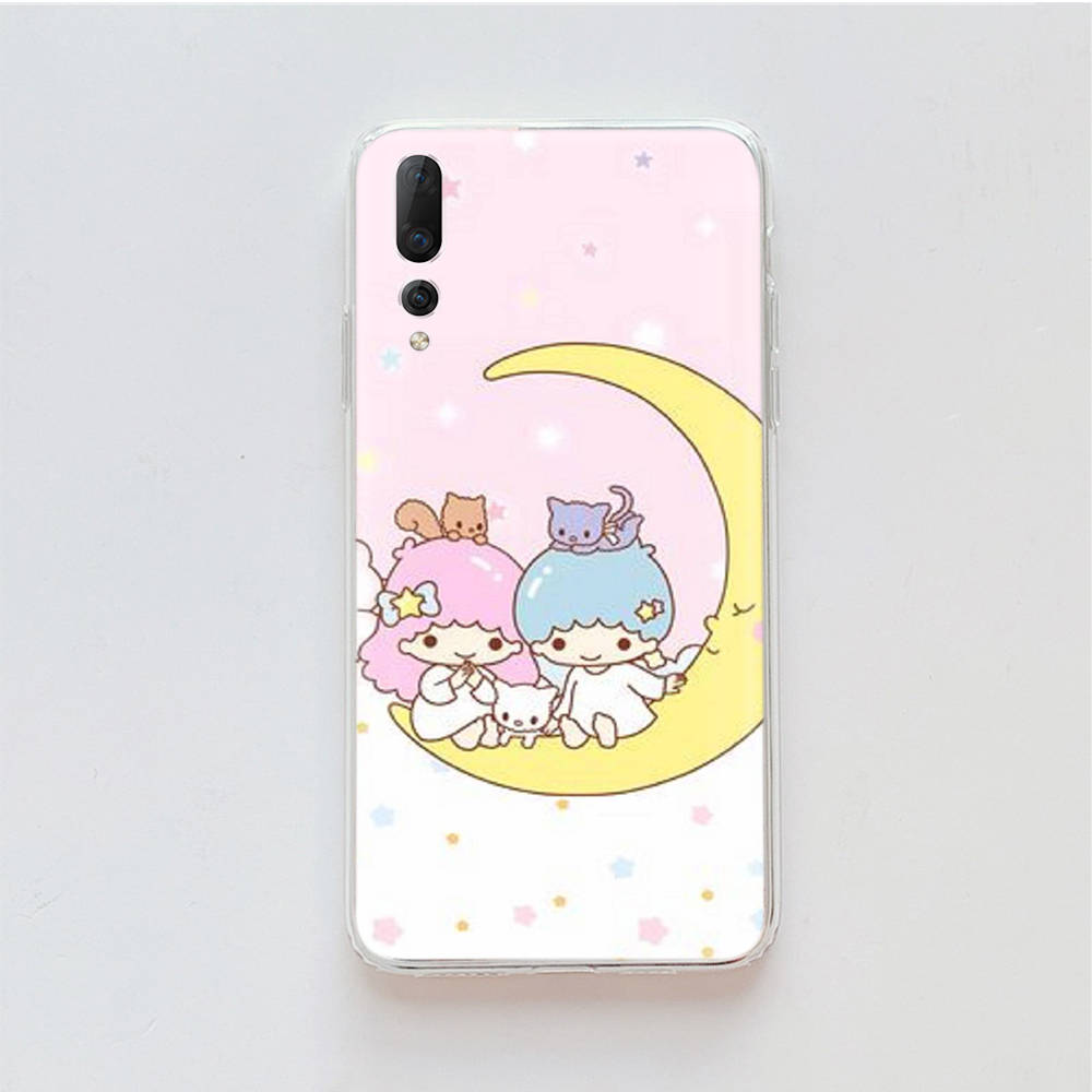 Transparente Hülle für Samsung A04 A14 A23 M33 M53 Realme 10 9 C35 C55 VIVO X80 Infinix Hot 30 Note 11 Tecno Spark 8P Pro L-1 Lovely Little Twin Star