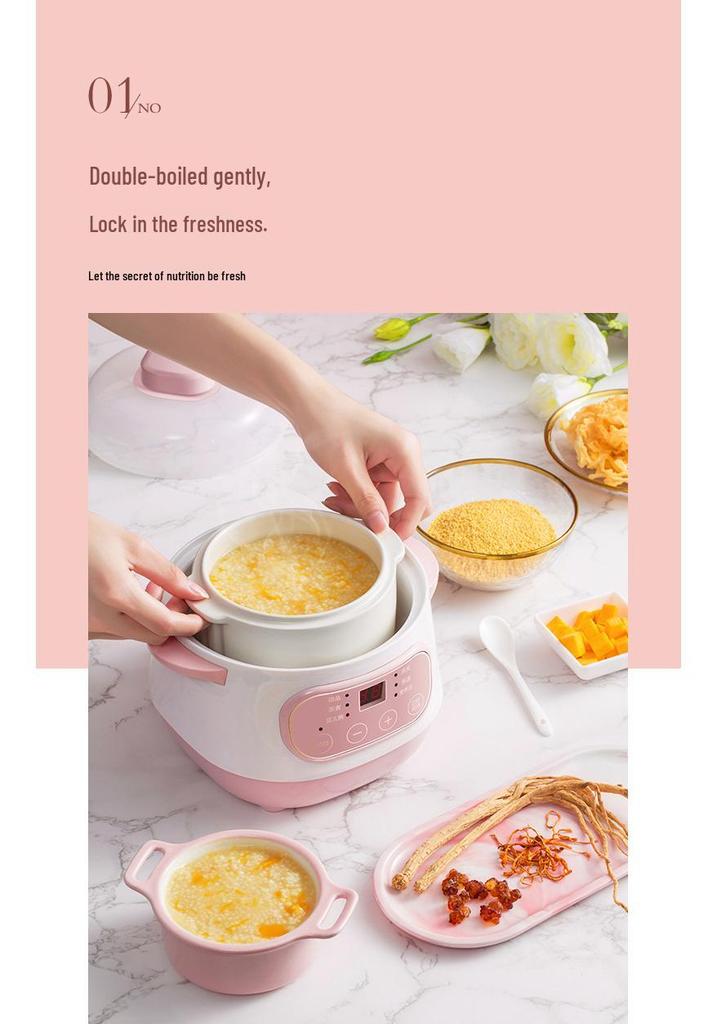 Multifunctional Electric Ceramic Stew Pot with Timer – Perfect for Water Bath, Bird's Nest, Porridge, and Soup Cooking – Ideal Gift