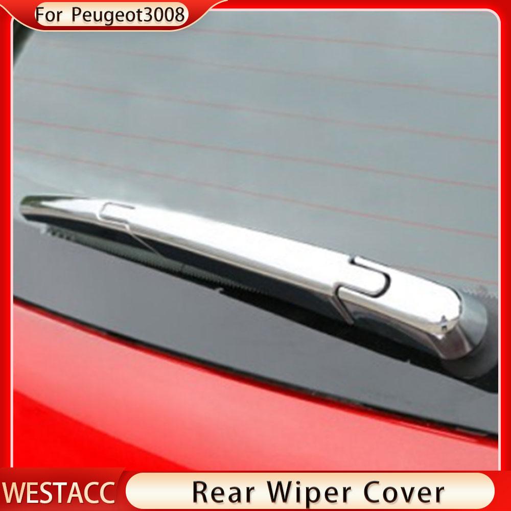 4Pcs Chrom Auto Heckscheibe Wischer Abdeckung Trim für Peugeot 3008 2013 2014 2015 Zurück Windschutzscheibe Aufkleber Styling