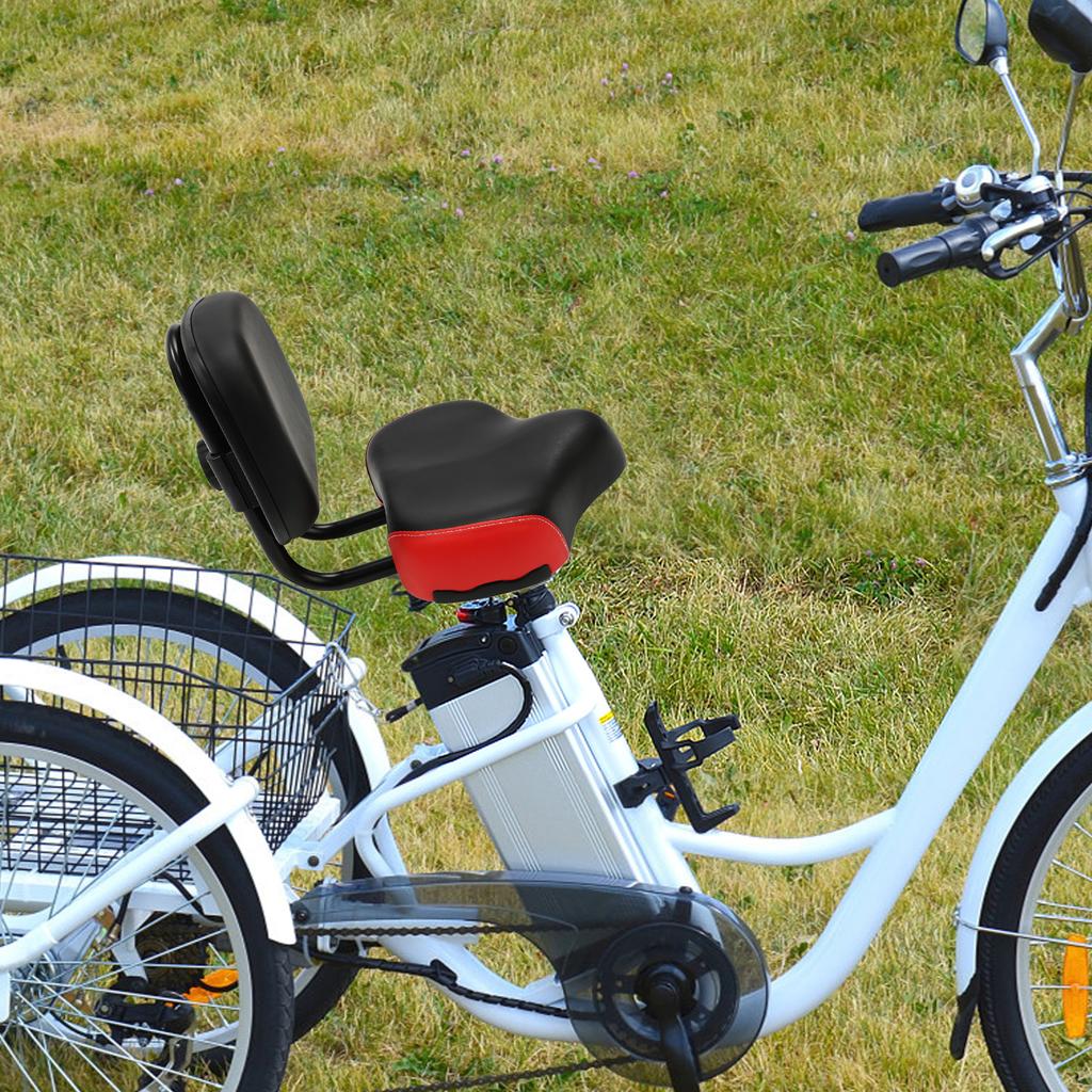 Dreiradsitz mit Rückenlehne, extra breiter & gepolsterter Fahrradsattel - Rutschfeste Basis, Universelle Passform für Erwachsenen-Dreiräder, Bequemer Fahrradsitz