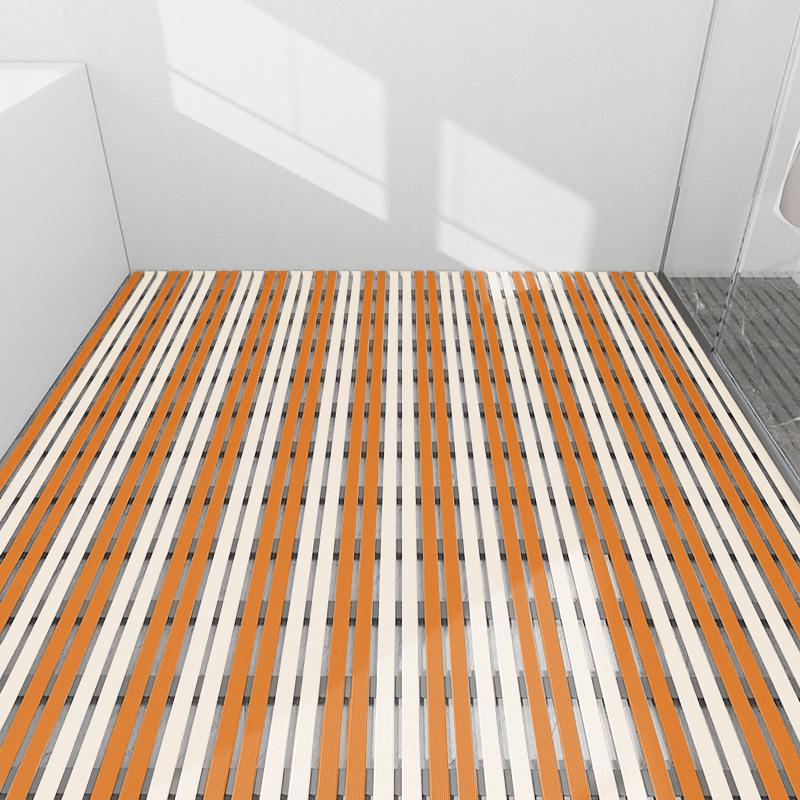 Verdickte PVC-Rutschfeste Wasserdichte Badezimmer-Bodenmatte 43x61 cm weiß/orange