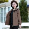 New Mother Autumn Clothing Middle-aged and Old Short Trench Coat Female Middle-aged Top Light Jacket