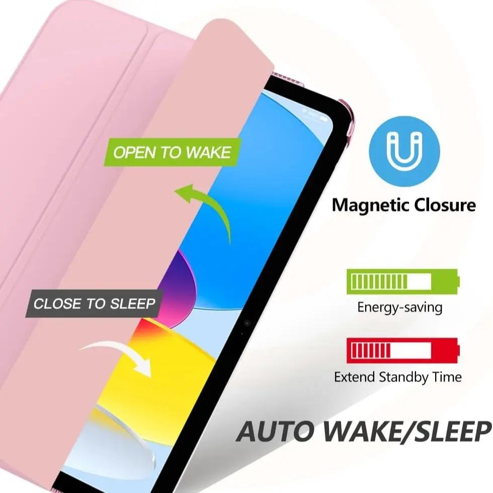 Slim Case for iPad 11th Gen 11-Inch (2025, A16) & 10th Gen 10.9-Inch (2022), Hard PC Clear Back Smart Cover, Supports Touch ID & Auto Wake/Sleep