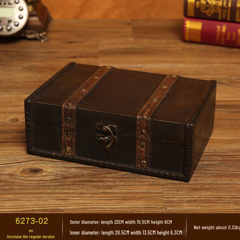 Exquisite Wooden Antique Jewelry Storage Box - Dustproof and Clutter-Free