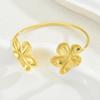 Women Flower Cuff Bracelet Adjustable Bracelet Bangle Elegant Floral Bracelet Anniversary Birthday Jewelry Gift for Her Wife